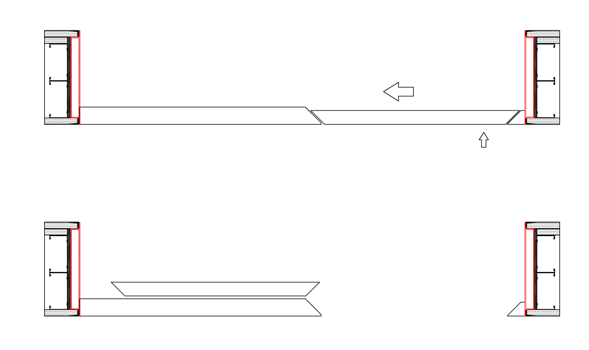 Porte invisible coulissante coplanaire Segreta-S